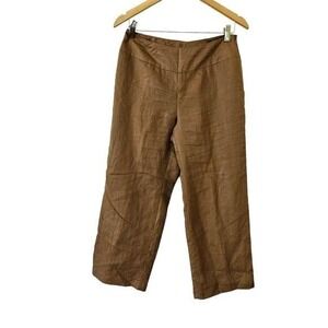 Vintage Linen Cropped Pants Slacks Irish Linen Size 6‎ Nikki Valenti